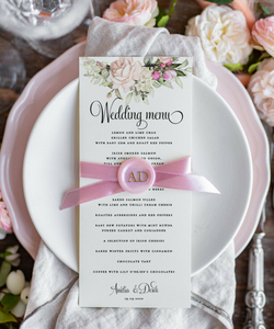 Menu de mariage moderne personnalisable simple DIY <span class=keywords><strong>modèle</strong></span> imprimable pour votre <span class=keywords><strong>carte</strong></span> d'<span class=keywords><strong>invitation</strong></span> de mariage réception de mariage - Product Image 3