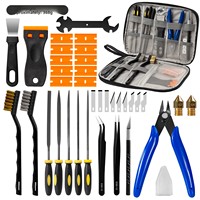 Kit d'outils d'impression 3D de 46 pièces, sac à fermeture éclair, ciseaux, pinces, ensemble d'outils de gravure