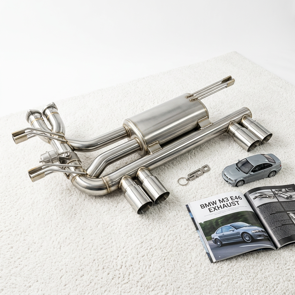 VantaFlow Racing Sound Performance Axle Exhaust for BMW M3 E46 3.2L 2000-2006 Stainless Steel Vacuum Valve Muffler Pipe