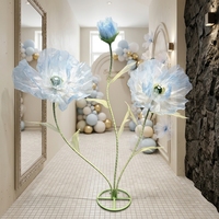 Support de fleurs géant en organza fait main, design autoportant, parfait pour la décoration de fond de scène de mariage, vitrine de magasin