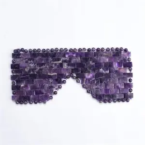 New arrivals crystals face massage healing stones carved gemstone natur purple amethyst eye mask for sale