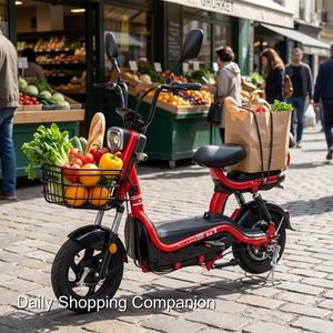 Vélo électrique pliable pour adultes, cadre en aluminium léger, moteur sans balais 500W, batterie au plomb-acide 48V, vitesse maximale >50 km/h, roue arrière - Product Image 1