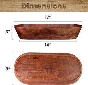 Bandejas de madera de alta calidad, cuenco de masa de madera, cuenco de masa rústico de madera de Acacia, cuencos decorativos hechos a mano para decoración del hogar - Product Image 6