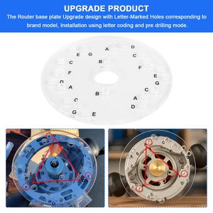 แผ่นฐานเราเตอร์อะคริลิกขนาด 5-3/4 นิ้ว พร้อมสกรูและรูเจาะสำเร็จสำหรับเราเตอร์ไม้ - Product Image 4