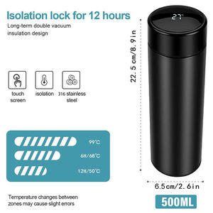 Productos Novedosos para el <span class=keywords><strong>Hogar</strong></span> 2024, Vasos Térmicos Digitales Inteligentes de <span class=keywords><strong>Moda</strong></span>, Termo Digital de 500 ml, Termo USB - Product Image 5