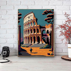 XIXI Europe Classic Peinture Diamant 5D en Acrylique DIY, Artisanat Artistique sur Tissu pour Adultes, avec Stylo de Pose de Pierres Précieuses Élégant et Motifs Imprimés - Product Image 1