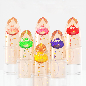 Logo personalizzato gelatina fiore di colore che cambia rossetto trasparente Ph colore che cambia lucidalabbra che cambia a causa di equilibrio Ph - Product Image 1
