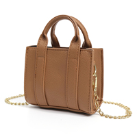 Mini Bolso de Mano para Mujer, Bolso Bandolera con Correa de Cadena Dorada Desmontable y Asa Superior, Bolso de Fiesta de Piel Vegana