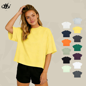 T-Shirt Oversize in Misto Cotone e Poliestere, Tinta Unita, Alta Qualità, Abbigliamento Casual da Donna - Product Image 1