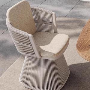 Silla Moderna de Ratán Tejido, Silla Giratoria de Aleación de Aluminio para Jardín, Patio, Balcón - Product Image 5