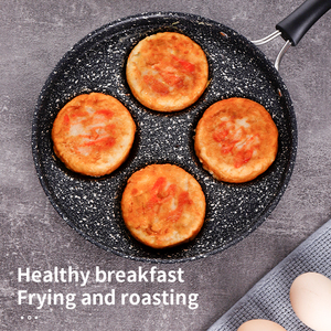 Poêles à frire antiadhésives de haute qualité Poêle à crêpes 4 tasses Poêle à crêpes Cuisine Omelette Poêle à frire antiadhésive avec couvercle <span class=keywords><strong>en</strong></span> verre Ustensiles de cuisine - Product Image 4