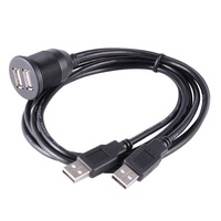 Câble d'extension USB 2.0 blindé tressé à montage encastré pour voiture, bateau, moto