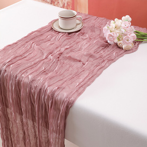 Europäische gewebte Technik Tischdecke <span class=keywords><strong>Bali</strong></span> Garn Faltiger Stoff läufer für den Heimgebrauch im Hotel für Geburtstags feiern Großhandel erhältlich - Product Image 3