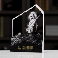 Trophée en cristal de haute qualité, design moderne et simple, impression UV, trophée en cristal transparent solide en forme d'iceberg