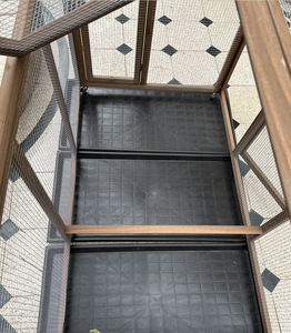 Cages et maisons pour animaux de compagnie modernes, mobiles, en bois massif, pour poulets, chats, chiens, oiseaux, avec 2 portes, roues et plateau pour la ferme et la cour - Product Image 6