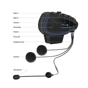 Auriculares universales con Bluetooth para casco de motocicleta, sistema de comunicación FM, NFC, <span class=keywords><strong>5</strong></span> conductores, 1200M - Product Image 3