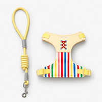 Harnais de dressage anti-traction pour chien avec laisse pour chiens de petite et moyenne taille - Teddy, Cocker Spaniel, Golden Retriever (matériau simili nylon)