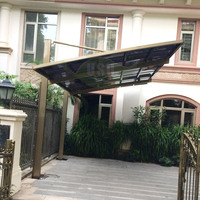 Abri de voiture préfabriqué en alliage d'aluminium pour extérieur avec toit en polycarbonate – Garage durable, étanche, taille personnalisable, finition poudrée