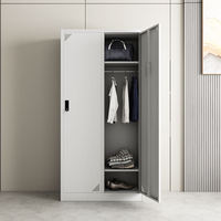 Armoire de rangement en acier à double porte, blanche et durable, adaptée aux bureaux, aux maisons, aux banques, aux écoles et aux gymnases