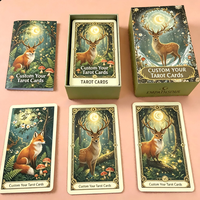 Jeu de tarot OEM personnalisable avec boîte à couvercle rigide, estampage doré, bords dorés, guide inclus pour le jeu et les cadeaux