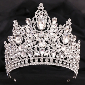 Corona Grande de Aleación Roja Real, Corona de Reina, Corona de Concurso de Miss Universo, Tiara - Product Image 6