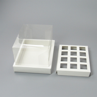 Nouvelle Boîte Cadeau Faite à la Main Transparente pour Gâteaux et Cupcakes, Biodégradable, 6/12/24 Cavités, Mini Carrée ou Circulaire, pour Emballage