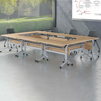 Table de conférence rectangulaire moderne LIWEI avec plateau en bois MFC, pliable et réglable en hauteur, pour la maison, le bureau et l'usage commercial