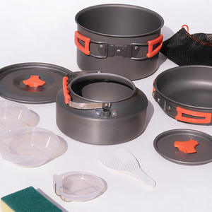 Ensemble de cuisine d'extérieur 3-4L, casseroles et poêles antiadhésives portables pour le camping, vaisselle pour 2-3 personnes - Product Image 3