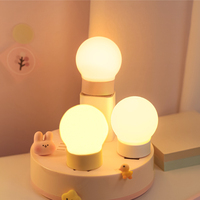 Lampe de chevet sphérique en silicone souple avec prise USB, sans batterie, facile à importer, lumière d'ambiance pour le sommeil