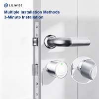 Serrure de porte intelligente Liliwise Retrofit, serrure électronique, serrure numérique intelligente, clé rotative compatible avec les cylindres à profil européen, avec verrouillage automatique et application.