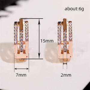 Pendientes de Diamantes en Oro Rosa E2790, Corte Brillante Redondo, Minimalistas para Mujer, Uso Diario - Product Image 6