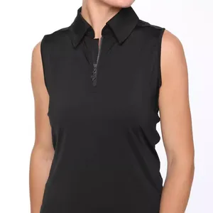 Golfkleding Ademende Mouwloze Anti-Uv T-Shirt Dames Slim Fit Ijskoel Rits Golf Zomer Poloshirt Voor Dames