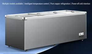 Congélateur coffre commercial à température unique avec couvercle en verre <span class=keywords><strong>et</strong></span> affichage horizontal, à économie d'énergie, pour supermarché <span class=keywords><strong>et</strong></span> aliments surgelés - Product Image 5