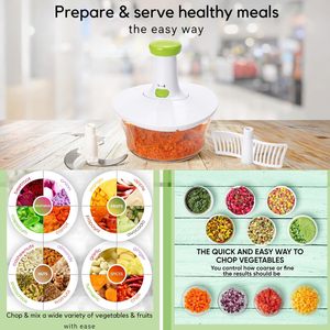 Large 1.5L Bowl Effortless Vegetable <b>Chopper</b> Meat Mincer Fruits and Herbs <b>Chopper</b> Garlic Onion <b>Hand</b> Press Manual Food <b>Chopper</b> - Product Image 3