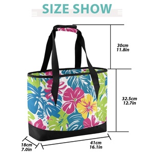 Sac isotherme imperméable personnalisé à fleurs tropicales hawaïennes, best-seller, pour le camping, les voyages, la plage, les courses, pour femmes - Product Image 3