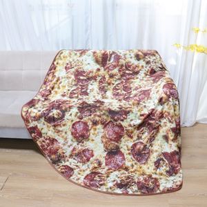 Suave y cálido logotipo personalizado impresión sublimación doble cara impresión franela polar Tortilla tiro redondo Buritto <span class=keywords><strong>Pizza</strong></span> Manta - Product Image 1