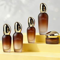 Pot en verre unique à bouchon doré irrégulier, vide, pour crème visage, crème contour des yeux, emballage cosmétique, personnalisable avec logo