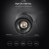 Luminaire COB moderne et minimaliste pour restaurant, pliable, double tête, à montage en surface, source lumineuse à CRI 90, 360° °   Downlight à cardan rotatif
