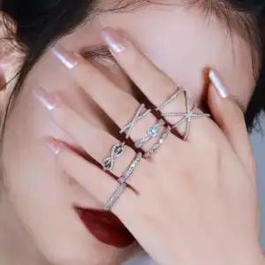 925 Обручальное кольцо из стерлингового серебра, лидер продаж, Серебряные наборы, 925 ювелирные изделия, кольца - Product Image 4