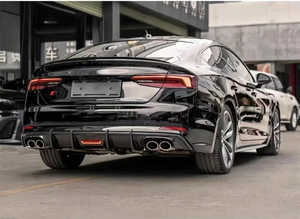 Difusor Trasero con Aspecto de Fibra de Carbono para Audi A5 S5 B9 Sline 2017 2018 2019, Color Negro Brillante, Alerón Trasero - Product Image 4