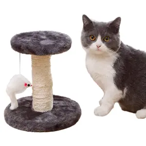 Pet Products Double Layer Cat Scratcher Board with a Cat Toy and Balls Interactive Climbing Sisal Rope Scratcher Post Toy