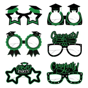 Décoratif vacances école drôle signes Halloween Graduation saison fête 6 pièces/ensemble papier lunettes Photo stand accessoires ensemble fournitures