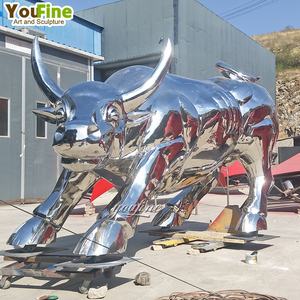 Esculturas <span class=keywords><strong>de</strong></span> toros <span class=keywords><strong>de</strong></span> <span class=keywords><strong>acero</strong></span> inoxidable <span class=keywords><strong>de</strong></span> gran tamaño, diseño popular para decoración <span class=keywords><strong>de</strong></span> parques públicos. - Product Image 5