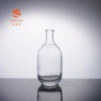 Botol Anggur Kaca Minimalis Bentuk Oval 500ml, Permukaan Halus, Logo Dapat Disesuaikan, Cocok untuk Kemasan Brandy dan Anggur Buah
