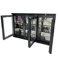 Nouvelle arrivée, mini réfrigérateur de bar, vitrine à 3 portes, refroidissement par air à température unique, armoire de refroidissement de bar arrière, acier inoxydable, numérique