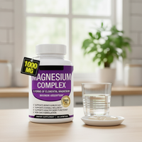 Capsules de magnésium complexe pour adultes, très vendues, pour une meilleure densité osseuse et le soulagement du stress, 90 unités, 3 capsules par dose quotidienne