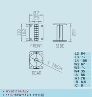 HYJ0111A-ALY aluminium 1 "gorge Line Array Difusores haut-parleur klaxon métal guide d'onde Guide d'onde Tweeter klaxon