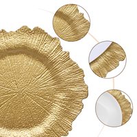 Assiettes de Présentation Dorées, Noires, Argentées et Transparentes en Plastique pour Mariages – Collection Flocons de Neige et Récifs – Vente en Gros