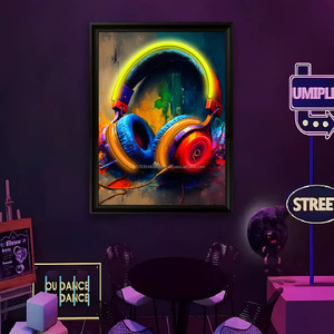 Cadre photo LED coloré pour écouteurs, néon mural intérieur, décoration en PVC, peinture lumineuse suspendue, alimentation USB, intensité réglable 5V - Product Image 5