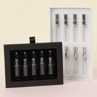 Boîte en papier avec logo doré estampé à chaud, coffret découverte de parfum 2 ml, flacon en verre